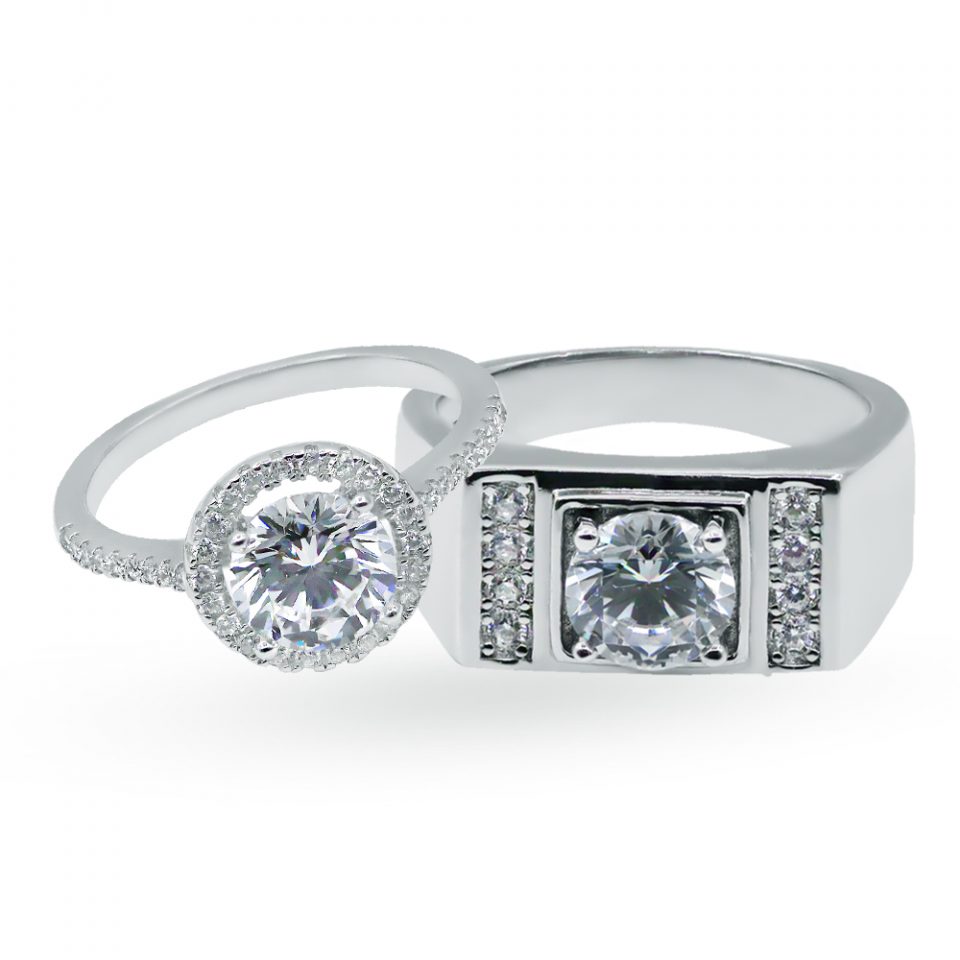 FORD DALEYA WHITE Engagement Couple Ring - Yasmin Jewelry KL Malaysia