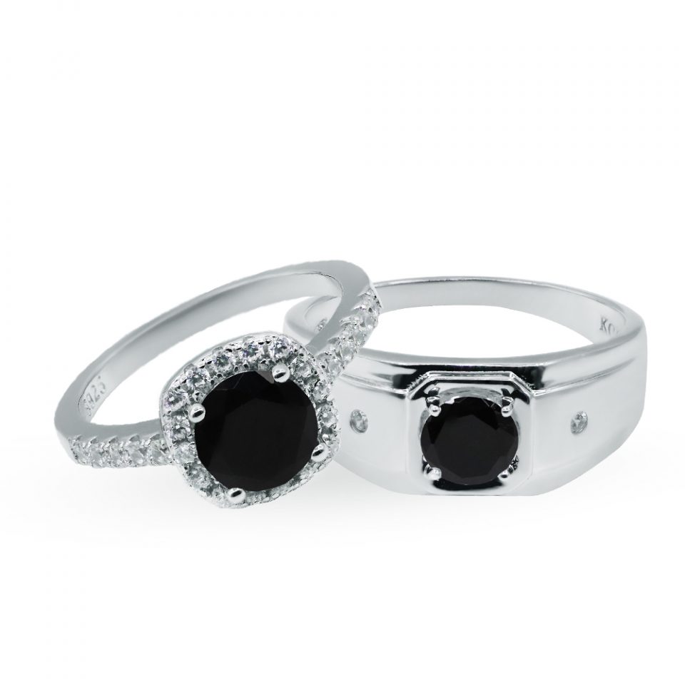 JULIET LOUIS BLACK Couple Ring - Yasmin Jewelry KL Malaysia