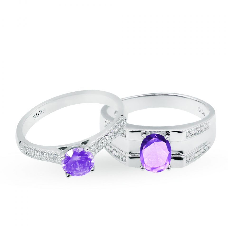 RUSSIAN ABEER LAVENDER Couple Ring - Yasmin Jewelry KL Malaysia
